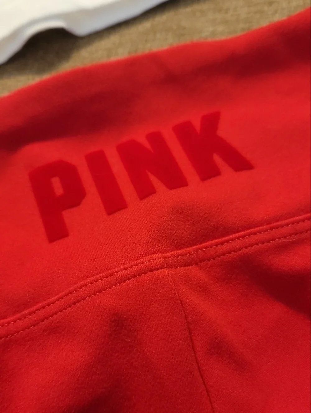 New PINK Victoria's Secret White & Red Logo Activewear Set